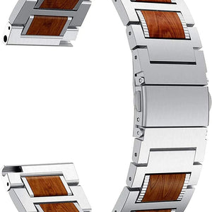 Gard Pro Health Smartwatch 2 houten/stalen band (zilver)