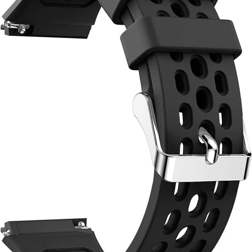 Breathable Silicone Strap, black, without a watch, 3/4 front view