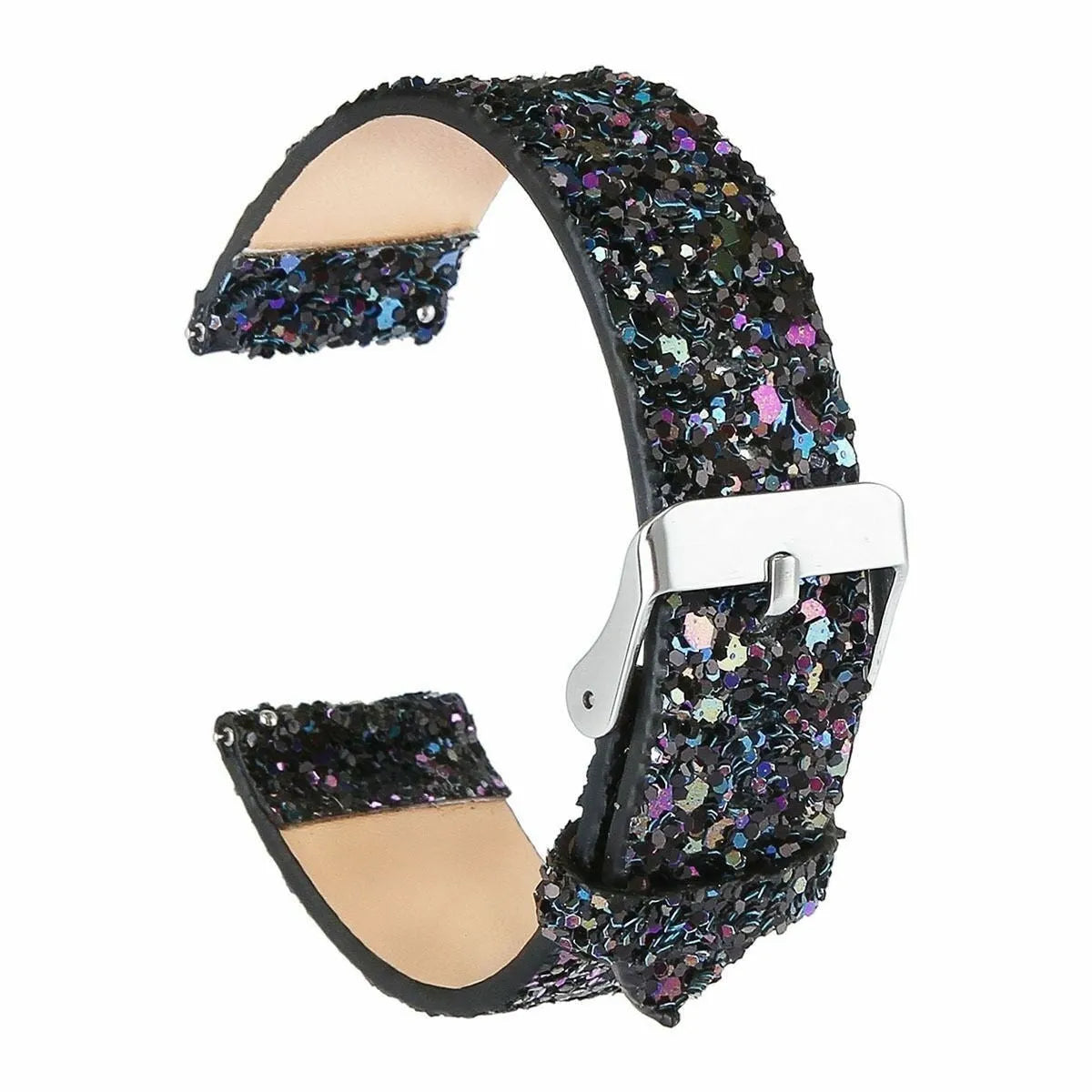 Coros Apex 2 leren glitter bandje (zwart)