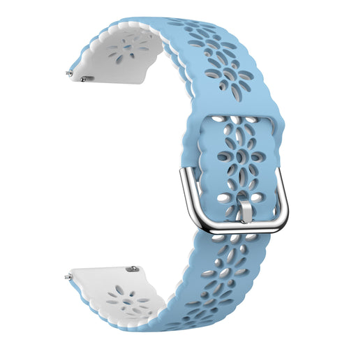 Withings Steel HR Sport Patterned Silicone Strap (Light Blue/White)