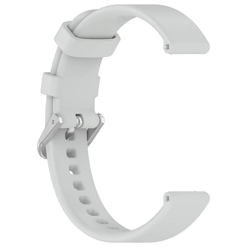 Pebble Round 2 - 14mm siliconen classic bandje (lichtgrijs)