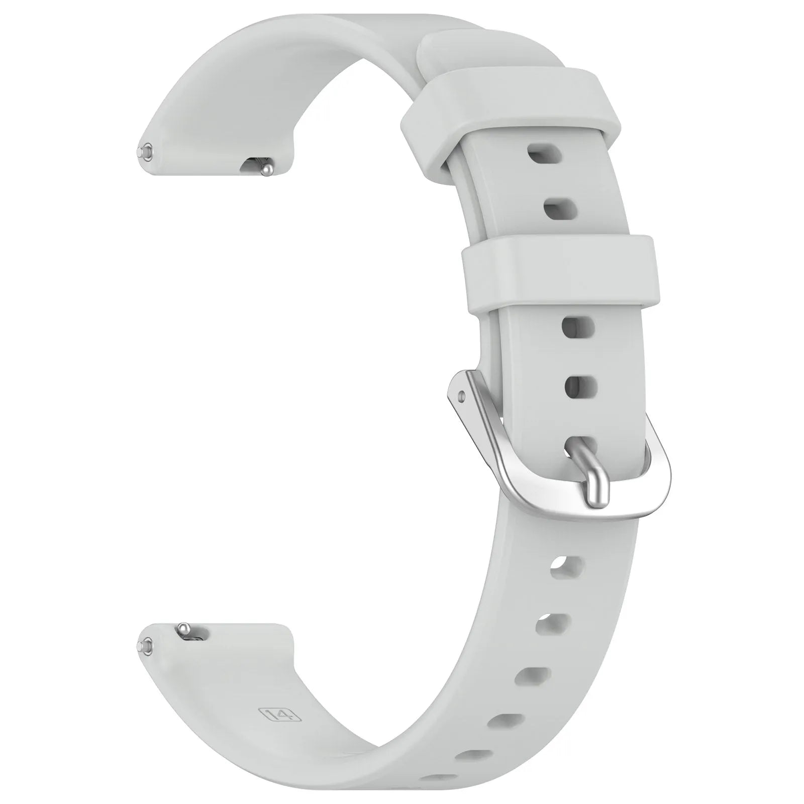 Pebble Round 2 - 14mm siliconen classic bandje (lichtgrijs)
