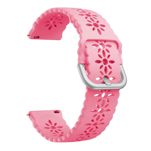 Coros Pace 2 Patterned Silicone Strap (Bright Pink)