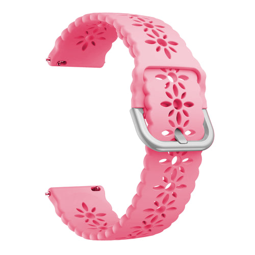 Patterned Silicone Strap, bright pink, without a watch, 3/4 front view