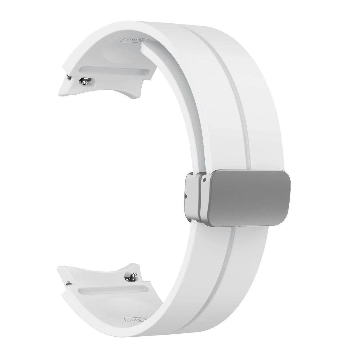 Silicone Magnetic Sport Strap, white, without a watch, 3/4 front view