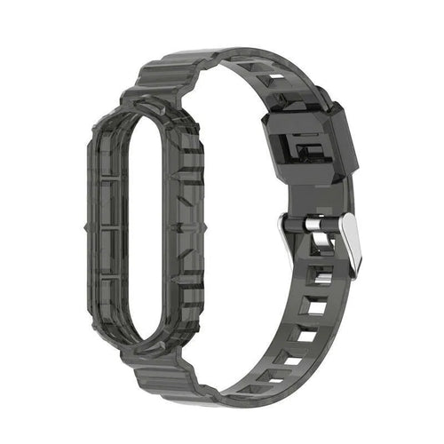 Silicone Clear TPU Strap, transparent black, without a watch, 3/4 front view