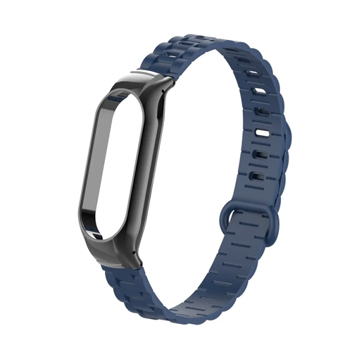 Silicone TPU Strap with Frame, dark blue, without a watch, 3/4 front view