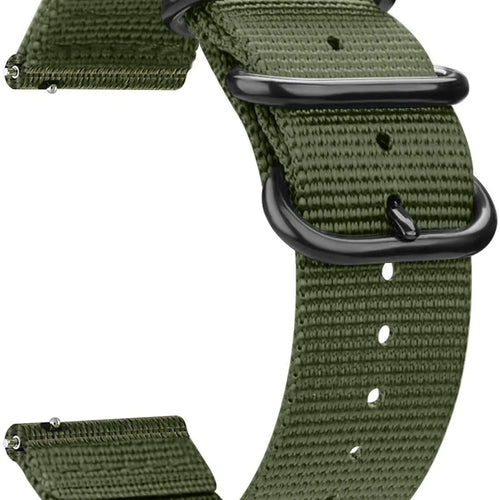 Fossil Gen 4 Explorist (HR) nylon gesp band (groen)