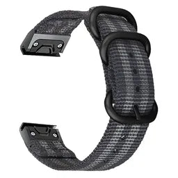 Garmin Instinct E - 45mm nylon gesp band (zwart/grijs)