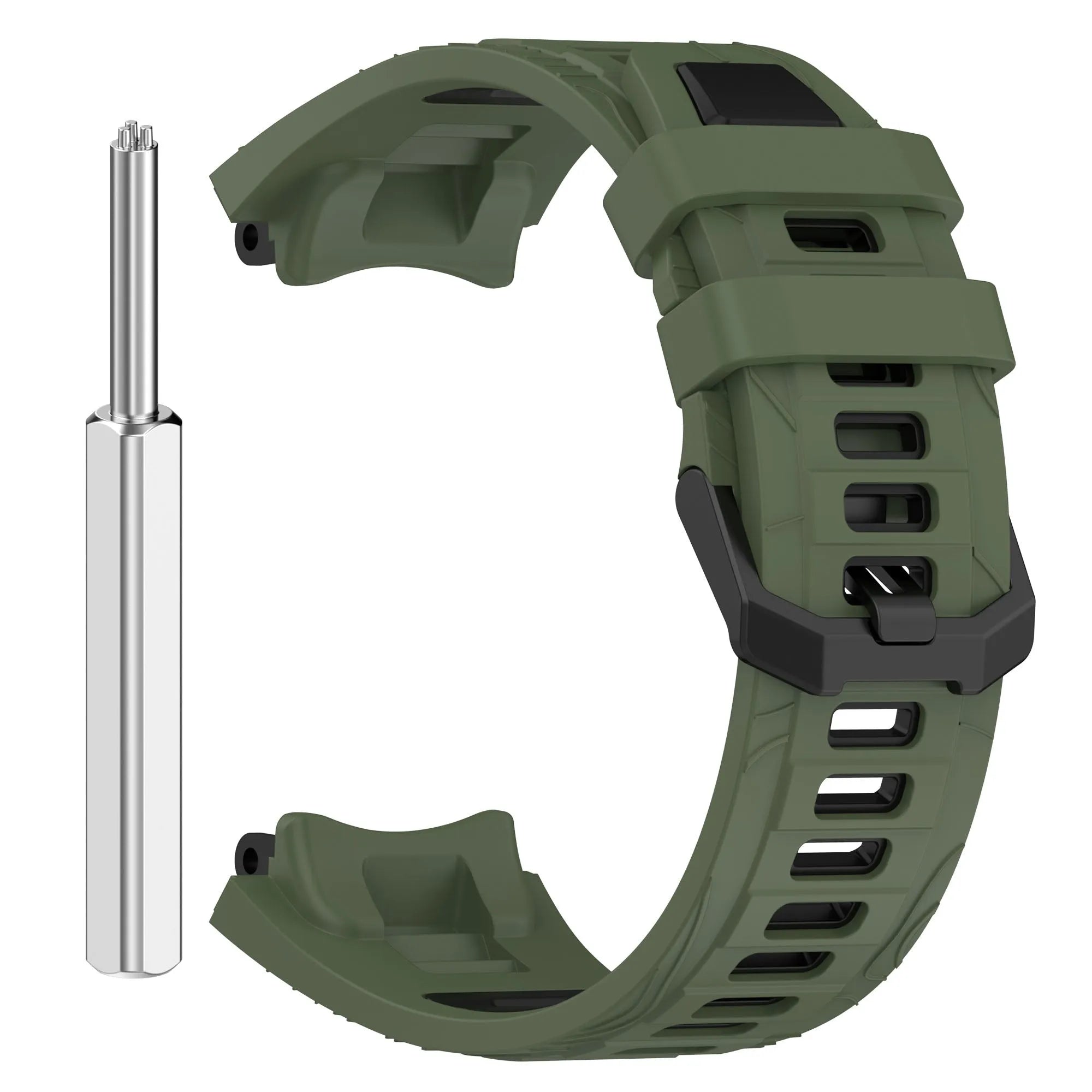 Amazfit T-Rex 3 siliconen sport bandje (olijfgroen/zwart)