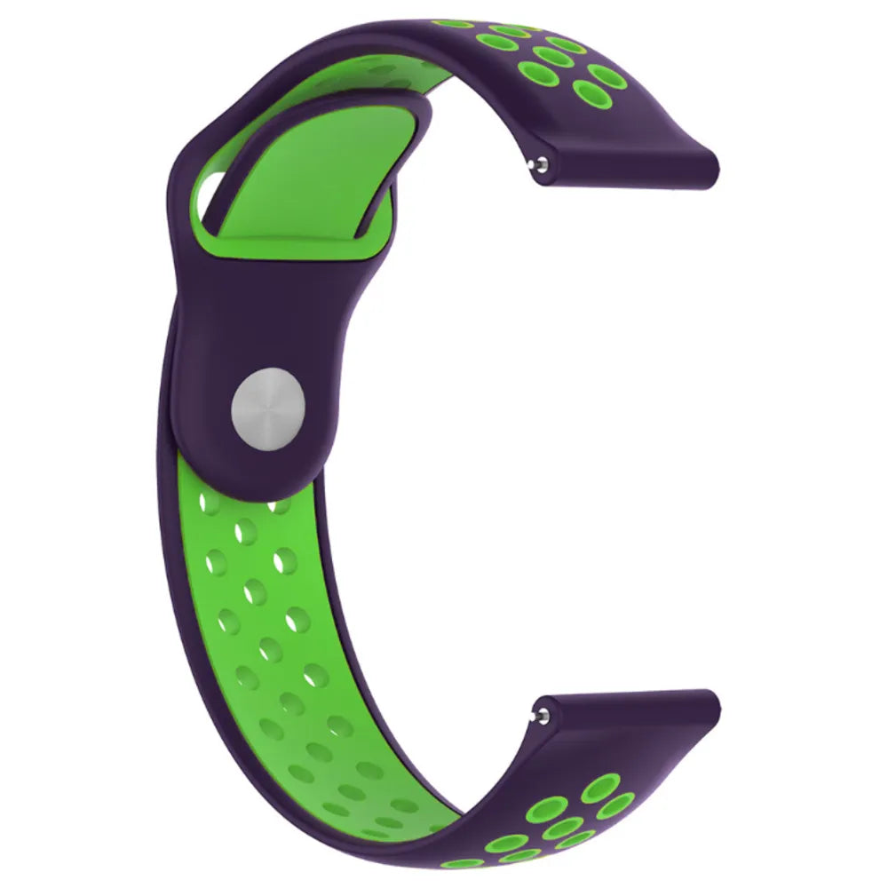 Silicone Sport Strap, purple/green, without a watch, 3/4 front view