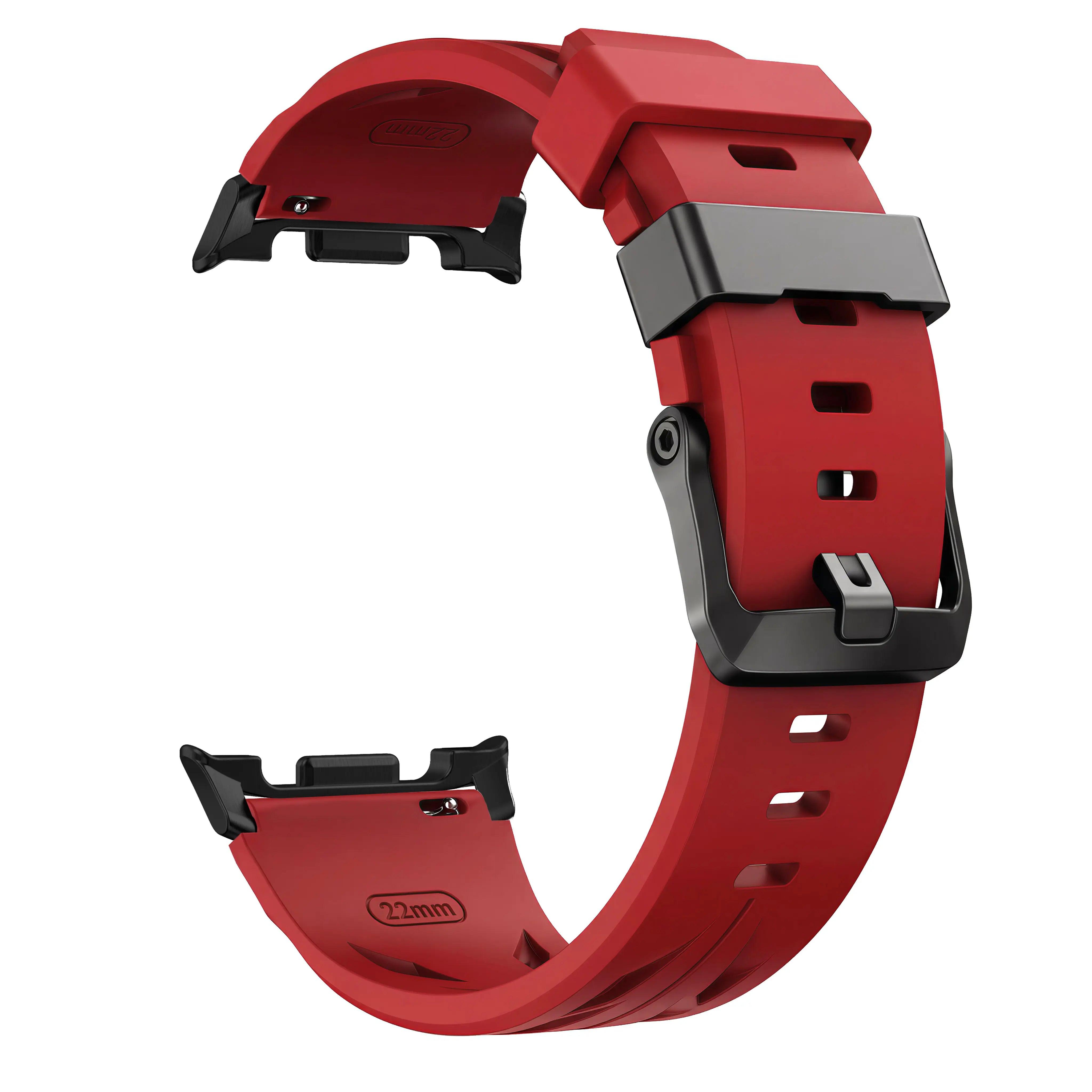 Race Silicone Strap, red, without a watch, 3/4 front view