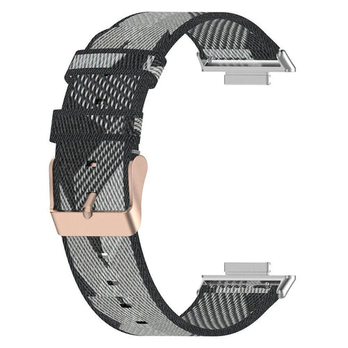 Nylon Buckle Strap, black/grey, without a watch, 3/4 front view