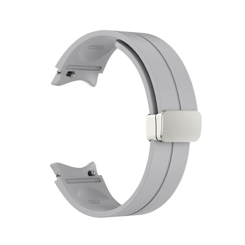 Silicone Magnetic Sport Strap, grey, without a watch, 3/4 front view