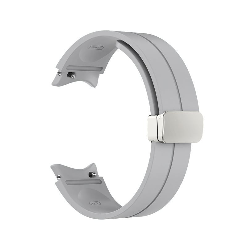 Silicone Magnetic Sport Strap, grey, without a watch, 3/4 front view