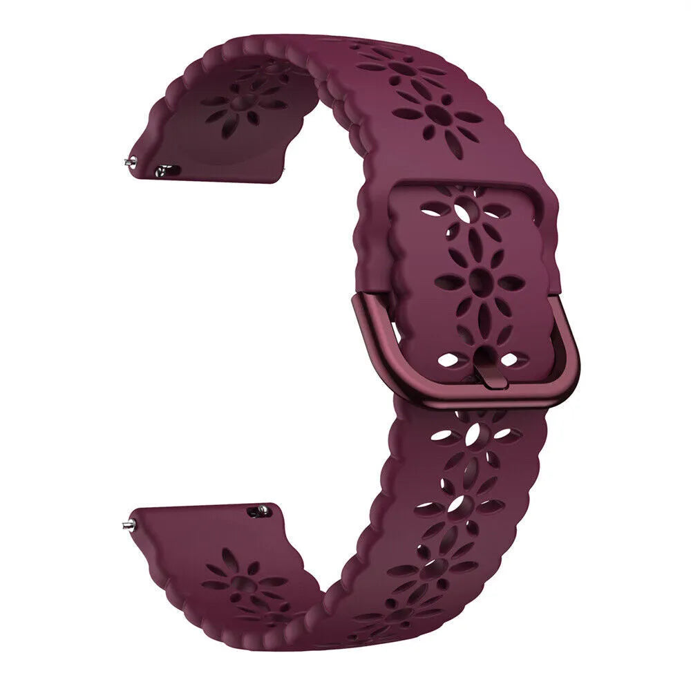 Amazfit Bip 3 (Pro) Patterned Silicone Strap (Wine Red)