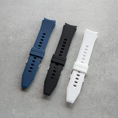 Silicone Strap 'Perfect Fit', white, without a watch, 3/4 front view