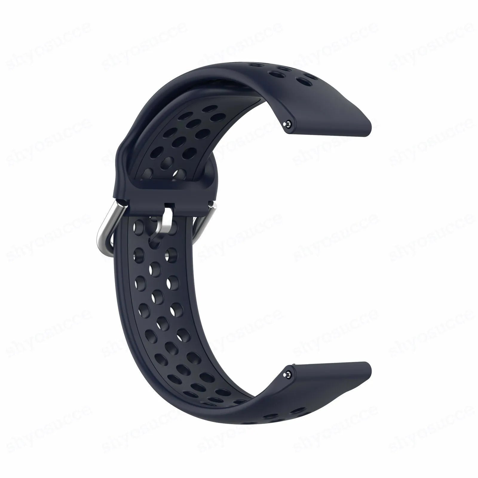 Breathable Silicone Strap, dark blue, without a watch, 3/4 front view