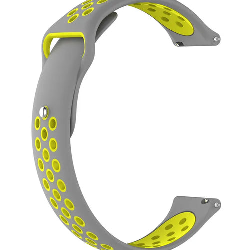 Silicone Sport Strap, grey/yellow, without a watch, 3/4 front view
