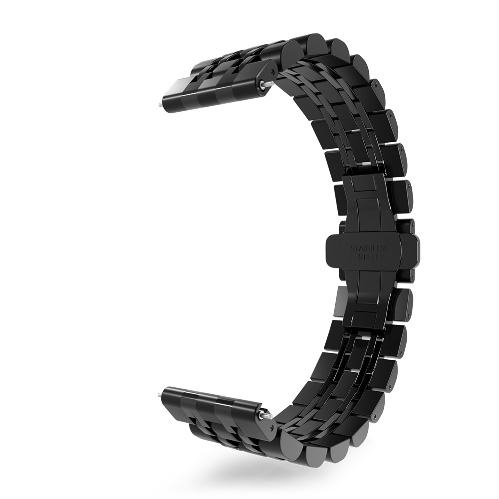 Steel Link Strap 'Duo', black, without a watch, 3/4 front view