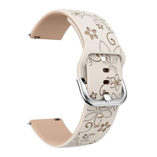 Fossil Gen 5e - 42mm Flower Silicone Strap (Starlight/Beige)