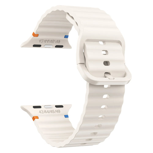 Apple Watch Wave siliconen bandje (sterrenlicht)