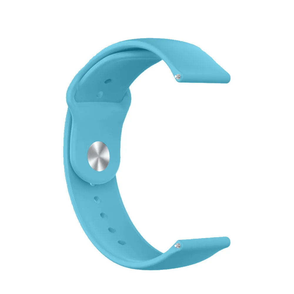 Silicone Sport Strap, light blue, without a watch, 3/4 front view