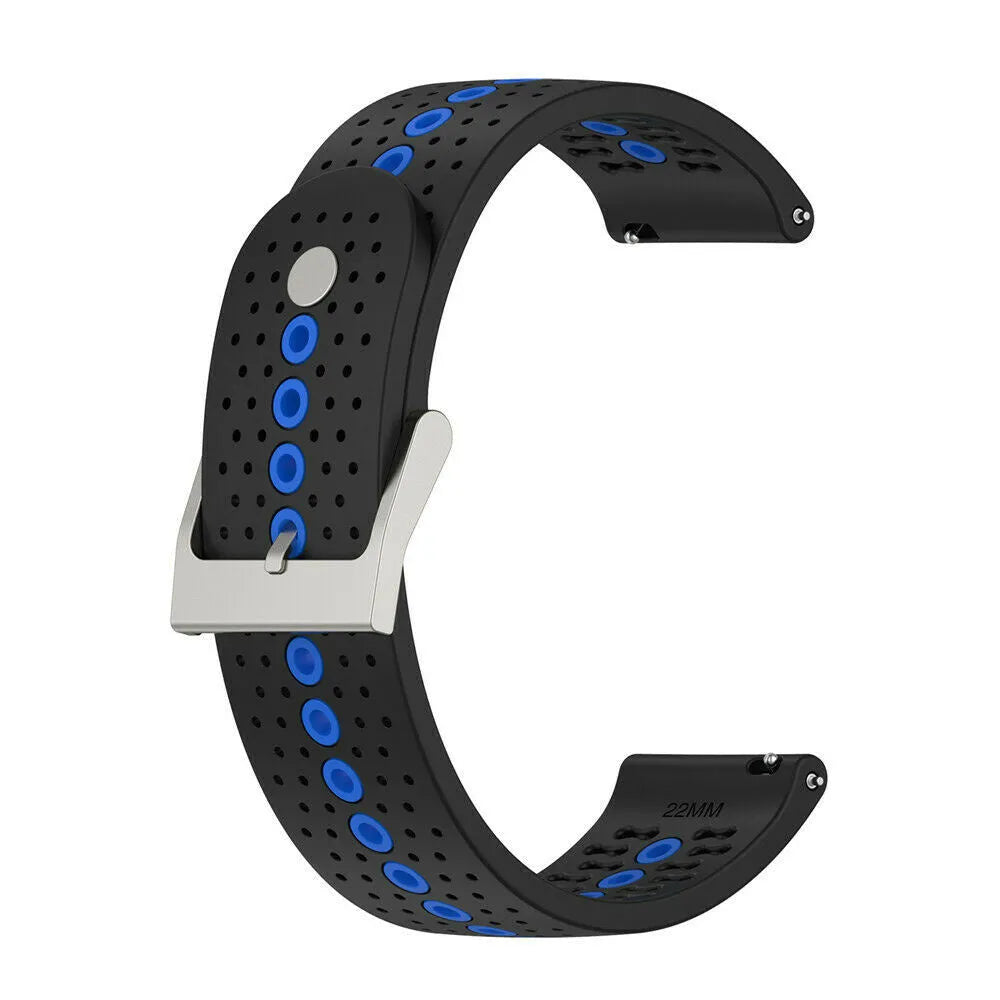 Suunto Run siliconen bandje (zwart/blauw)