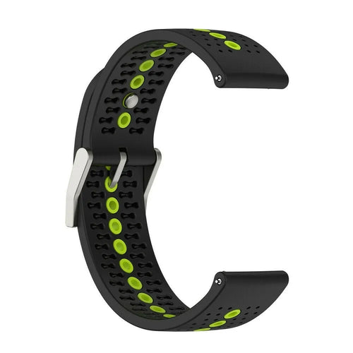 Silicone Strap, black/yellow, without a watch, 3/4 front view