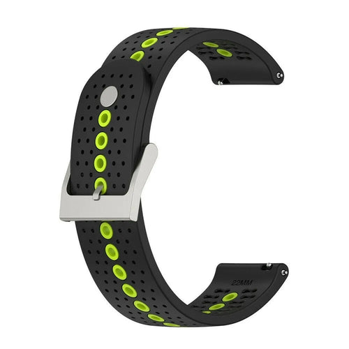 Silicone Strap, black/yellow, without a watch, 3/4 front view