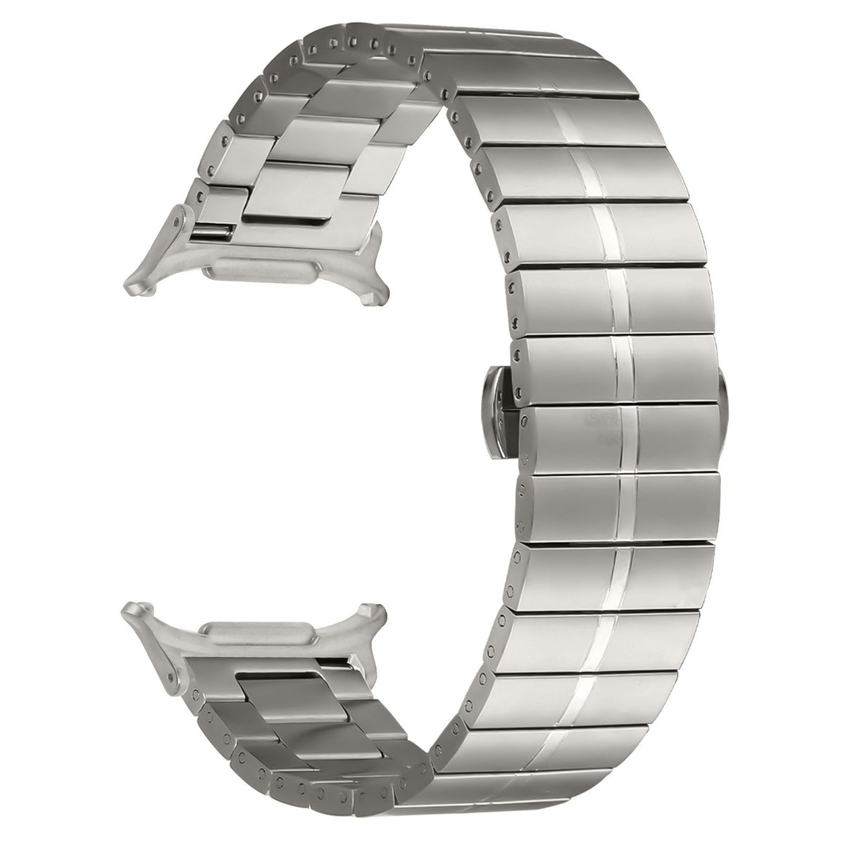 Premium Metal Strap, titanium, without a watch, 3/4 front view