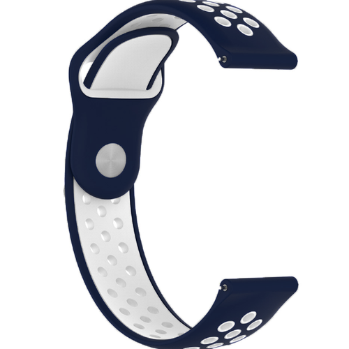 Silicone Sport Strap, blue/white, without a watch, 3/4 front view