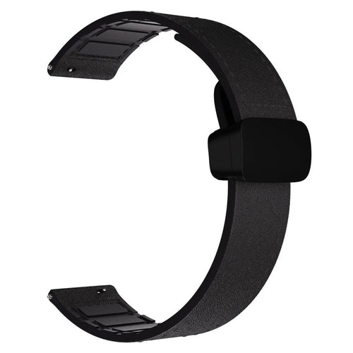 D-Buckle Leather Strap, black, without a watch, 3/4 front view