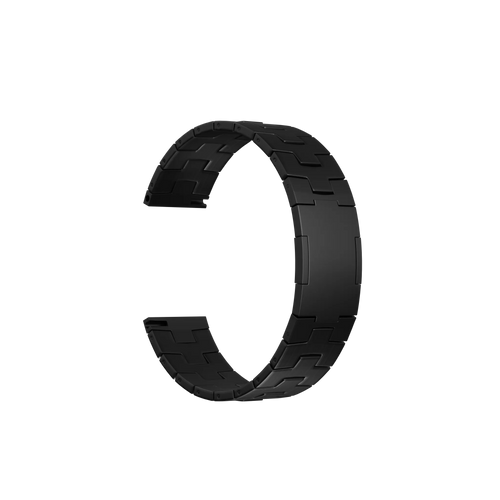 Titanium Grain Strap (Flat Clasp), graphite, without a watch, 3/4 front view