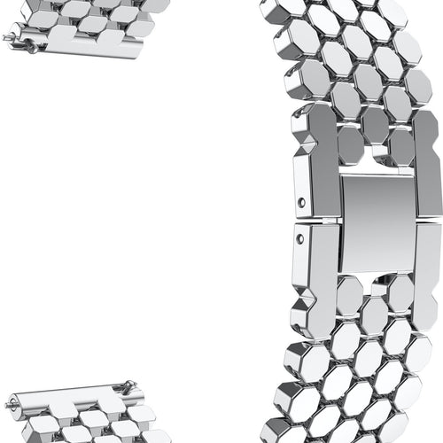 Steel Strap Hexagons, silver, without a watch, 3/4 front view