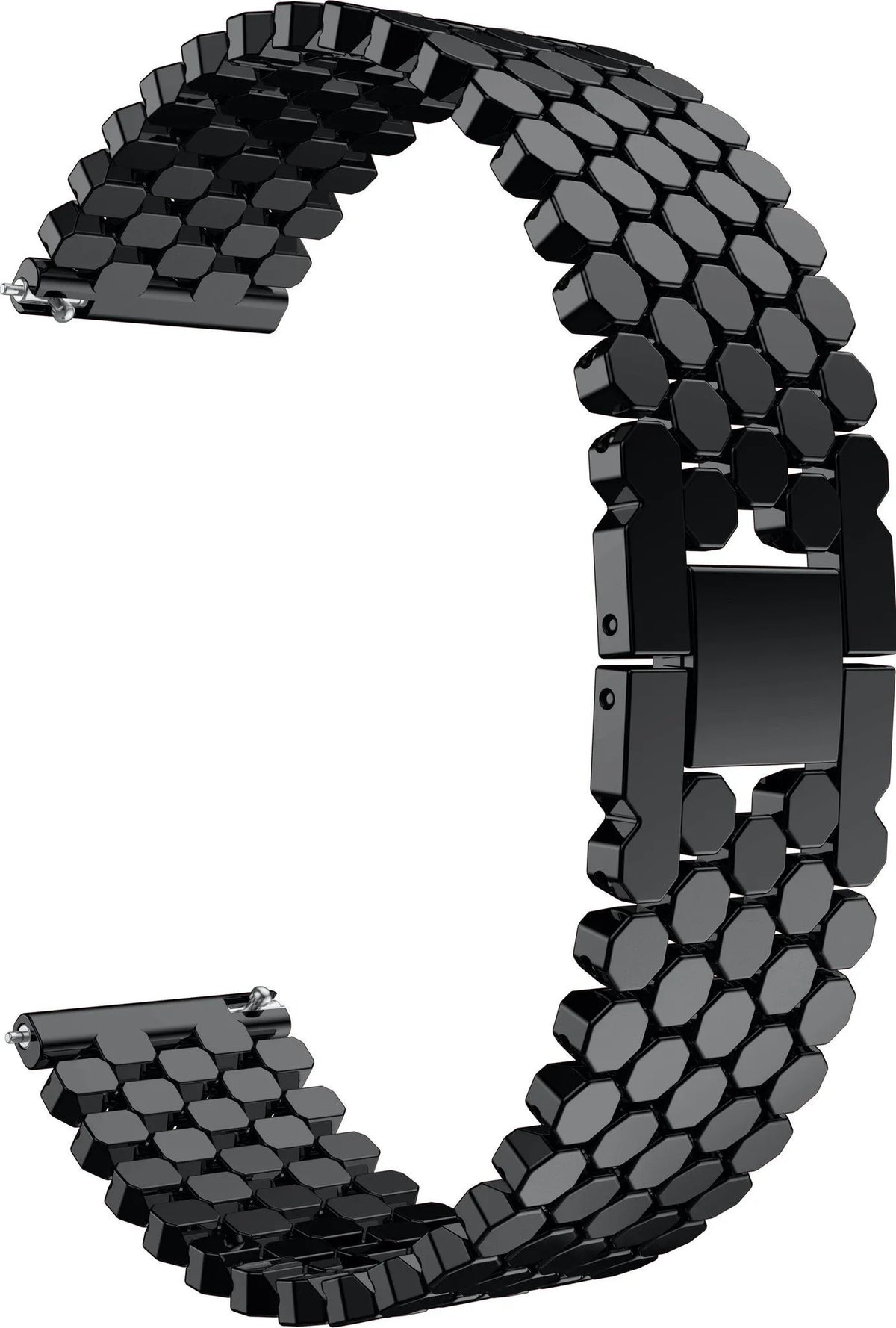 Steel Strap Hexagons, black, without a watch, 3/4 front view