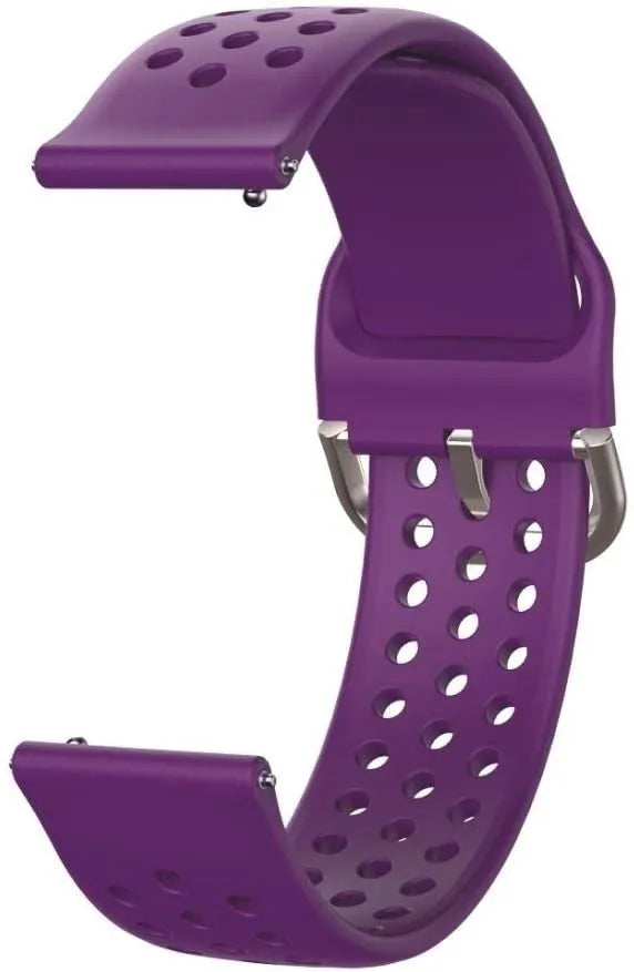 Breathable Silicone Strap, purple, without a watch, 3/4 front view