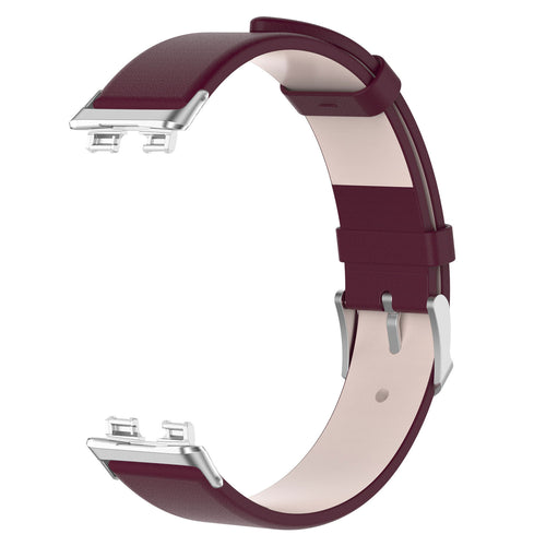 Huawei Band 10 leren bandje (wijnrood)