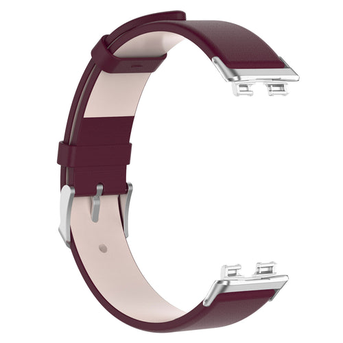 Huawei Band 10 leren bandje (wijnrood)
