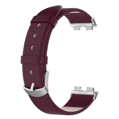 Huawei Band 10 leren bandje (wijnrood)