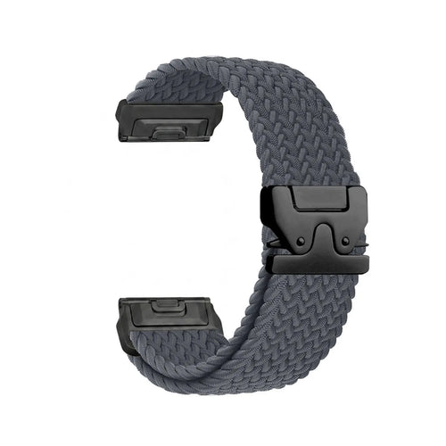 Garmin Fenix E Braided Strap P-Buckle (Dark Grey with Black)