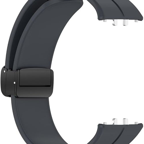 D-Buckle Silicone Strap, dark grey, without a watch, 3/4 rear view