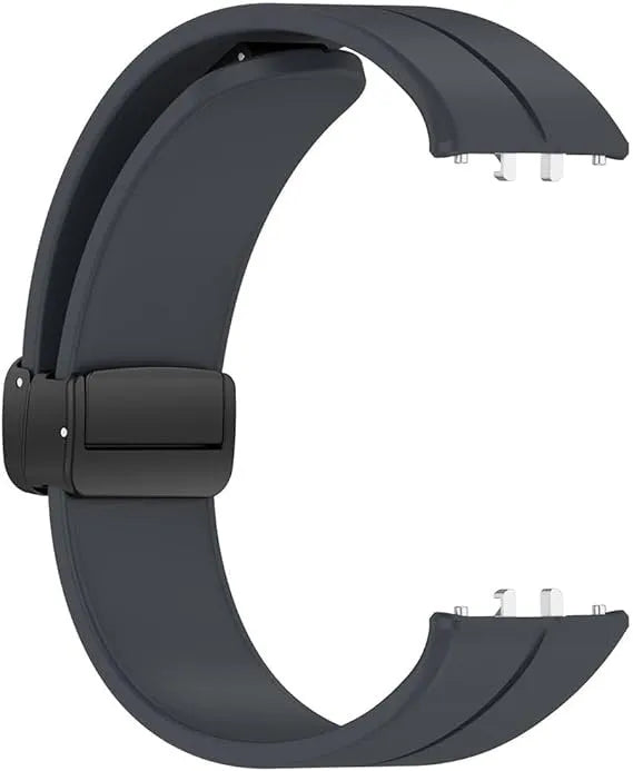 D-Buckle Silicone Strap, dark grey, without a watch, 3/4 rear view