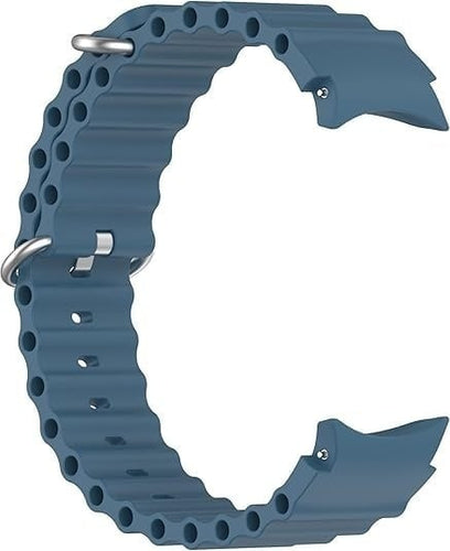 Silicone Ocean Strap, grey-blue, without a watch, 3/4 rear view