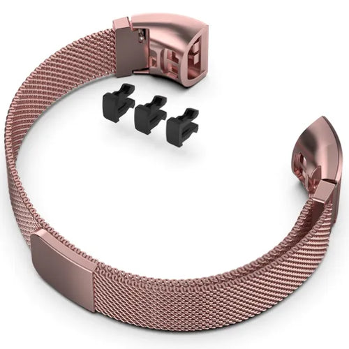 Milanese Strap, pink, without a watch, 3/4 rear view