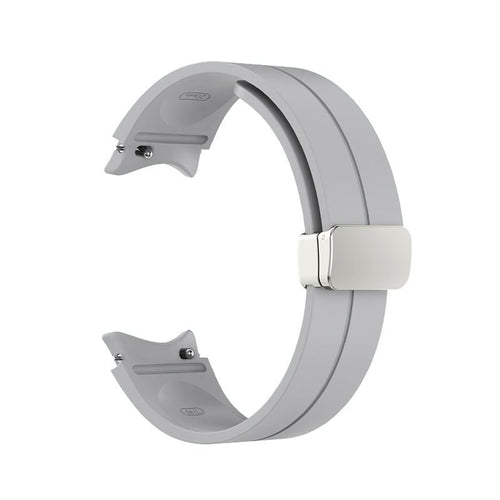 Silicone Magnetic Sport Strap, grey, without a watch, 3/4 rear view