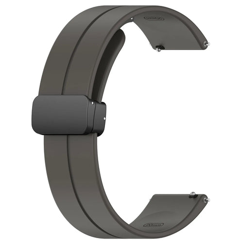 D-Buckle Silicone Strap, dark grey, without a watch, 3/4 rear view