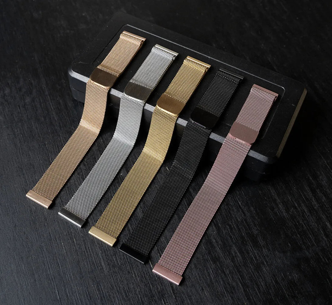 Milanese Strap, rose gold, without a watch, 3/4 rear view