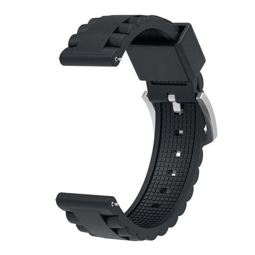 Coros Nomad wave siliconen bandje (zwart)