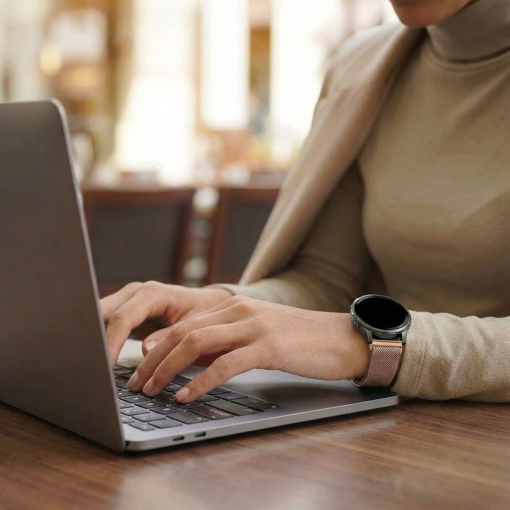 Bandz Garmin Venu 2s Milanese loop band (rosé goud)